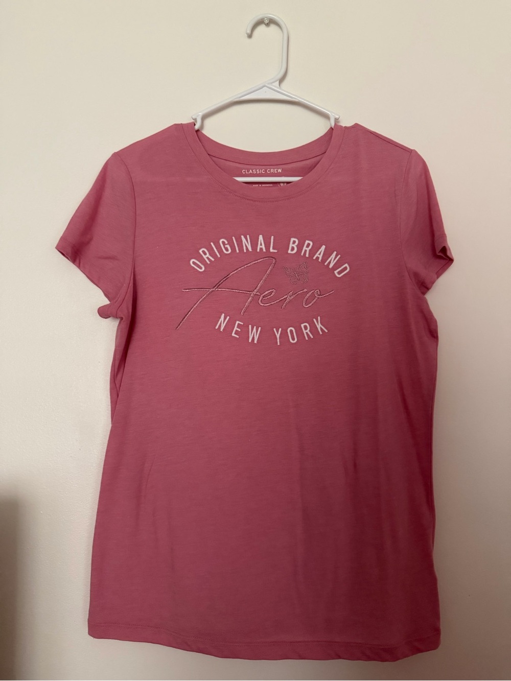 Aeropostale Rose Pink Short Sleeve Logo Tee